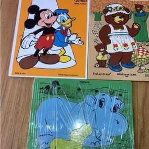 Vintage  Puzzle lot of 3 playskool/ puzzles Variations